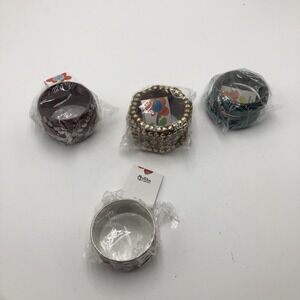 Bracelet Womens Made‎ In India Set Of 4 Red Blue Pink Brown Bangles New NWT